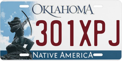 OK license plate 301XPJ