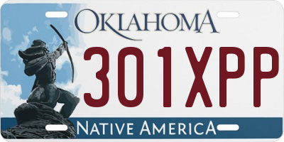 OK license plate 301XPP