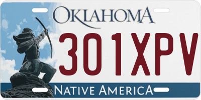 OK license plate 301XPV