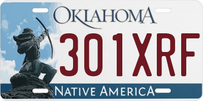 OK license plate 301XRF