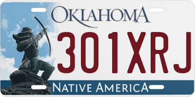 OK license plate 301XRJ