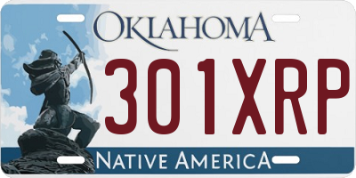 OK license plate 301XRP
