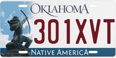 OK license plate 301XVT