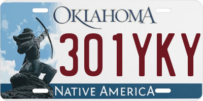 OK license plate 301YKY