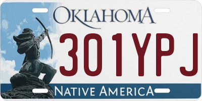 OK license plate 301YPJ