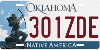 OK license plate 301ZDE