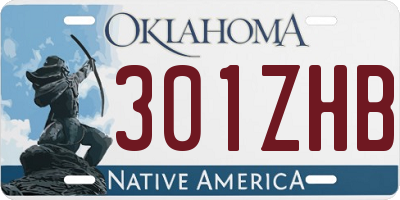 OK license plate 301ZHB