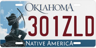 OK license plate 301ZLD