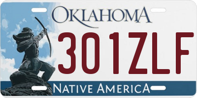 OK license plate 301ZLF