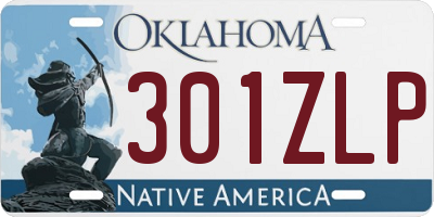 OK license plate 301ZLP