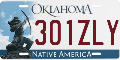 OK license plate 301ZLY