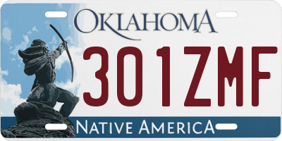OK license plate 301ZMF