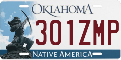 OK license plate 301ZMP