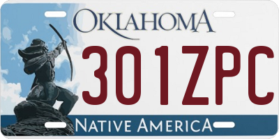 OK license plate 301ZPC