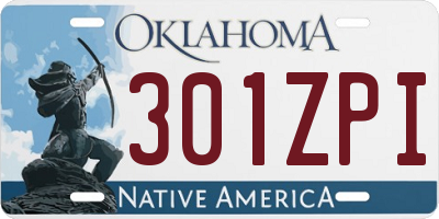 OK license plate 301ZPI