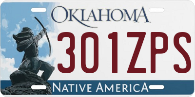 OK license plate 301ZPS