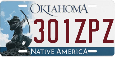 OK license plate 301ZPZ