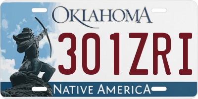 OK license plate 301ZRI