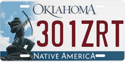 OK license plate 301ZRT