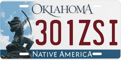 OK license plate 301ZSI