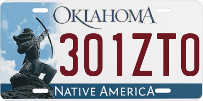 OK license plate 301ZTO