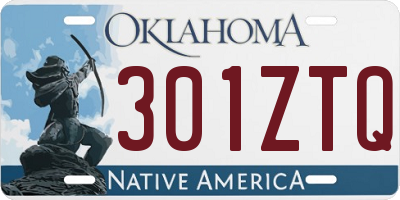 OK license plate 301ZTQ