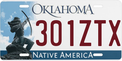 OK license plate 301ZTX