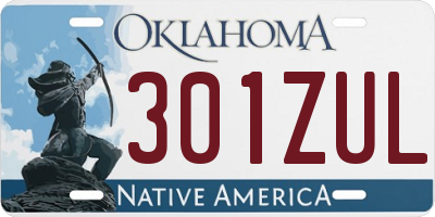 OK license plate 301ZUL