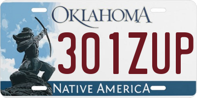 OK license plate 301ZUP
