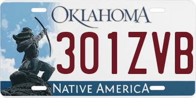 OK license plate 301ZVB