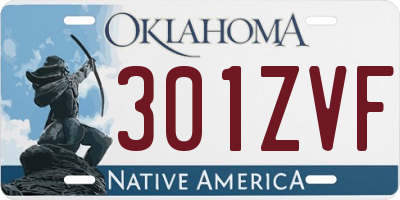 OK license plate 301ZVF