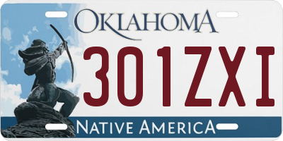 OK license plate 301ZXI