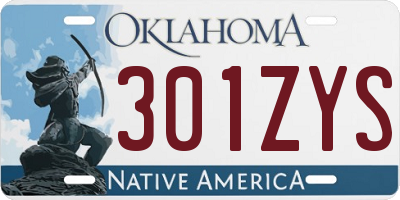 OK license plate 301ZYS