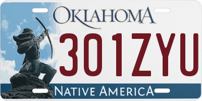 OK license plate 301ZYU