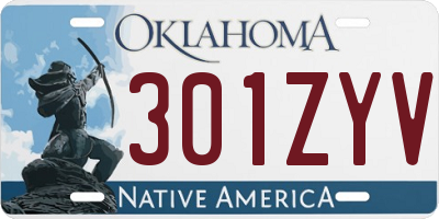 OK license plate 301ZYV