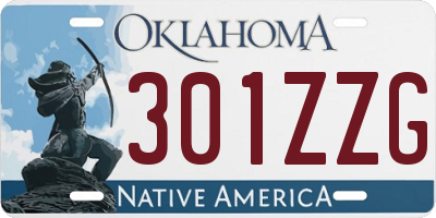 OK license plate 301ZZG