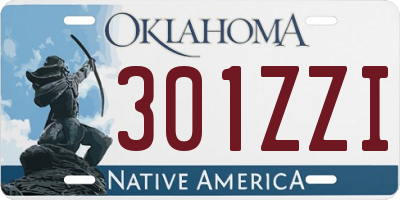 OK license plate 301ZZI