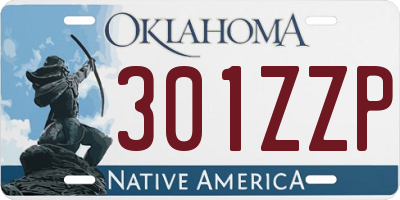 OK license plate 301ZZP