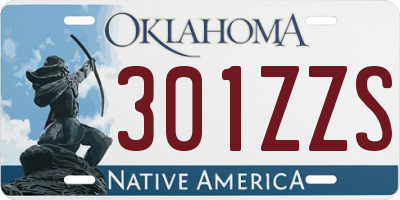 OK license plate 301ZZS