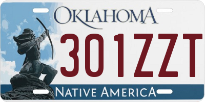 OK license plate 301ZZT