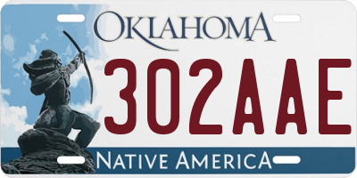 OK license plate 302AAE