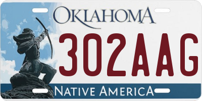 OK license plate 302AAG