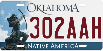 OK license plate 302AAH