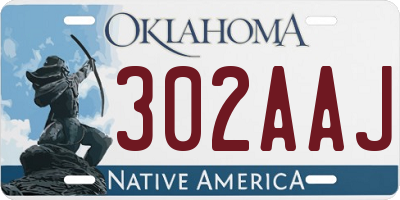 OK license plate 302AAJ