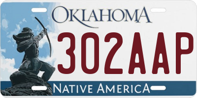 OK license plate 302AAP