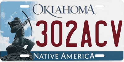 OK license plate 302ACV