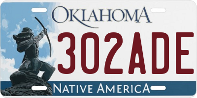 OK license plate 302ADE
