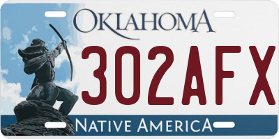 OK license plate 302AFX