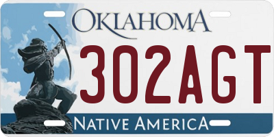 OK license plate 302AGT