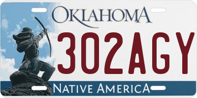 OK license plate 302AGY